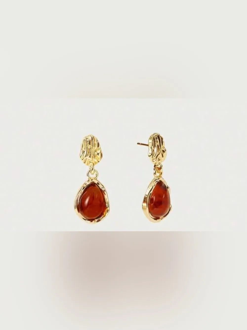 Teardrop Stone Dangle Earrings S1500 - Picture 2 of 3